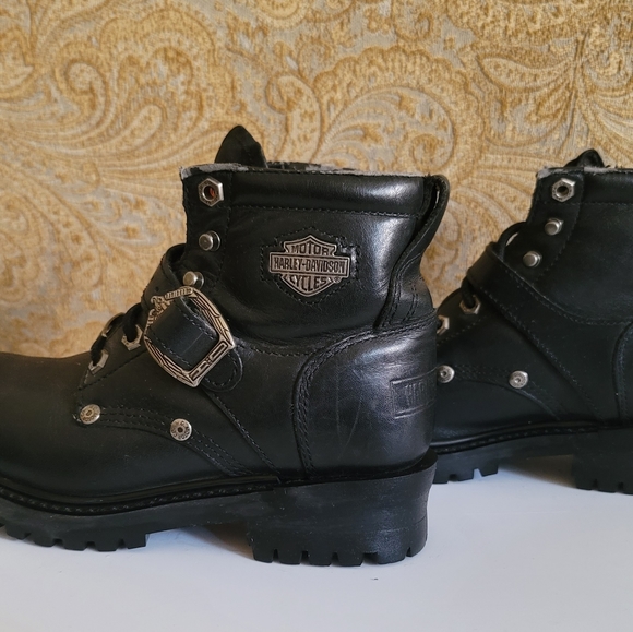 Harley-Davidson Women's Faded Glory Black Motorcycle Boots #81024 Size 6 - Picture 3 of 8